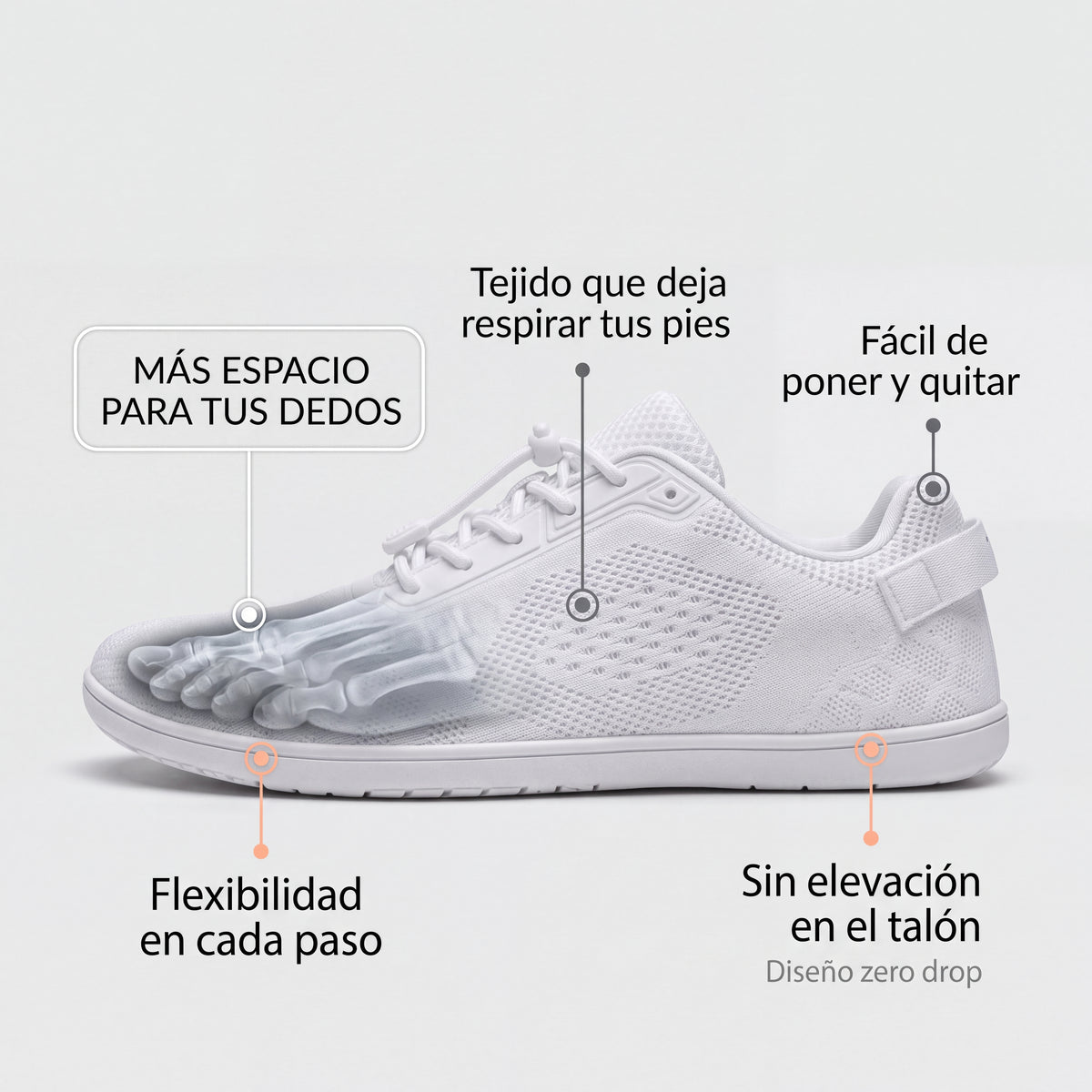 Zapatilla de punta ancha y azuela plana para hombres